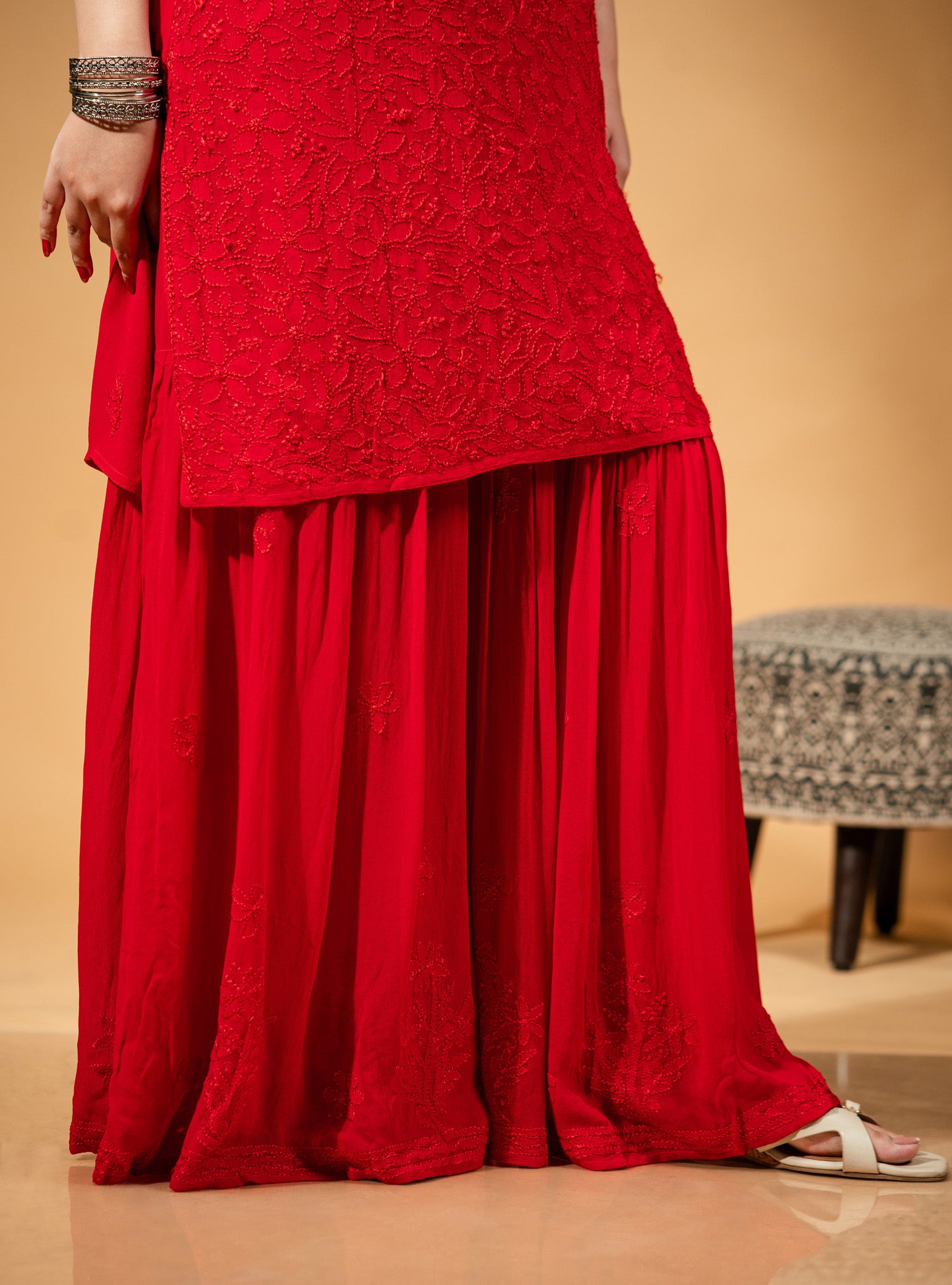 Gul Strappy Kurti & Sharara Set